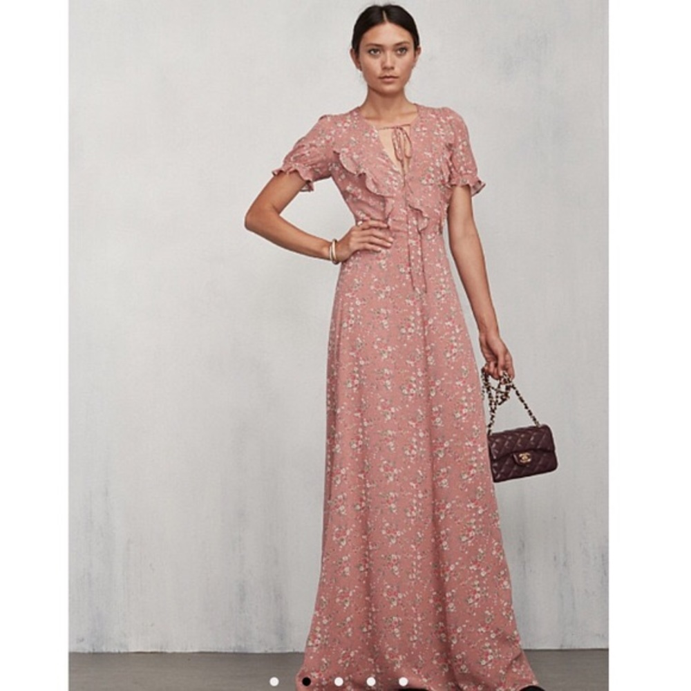 Reformation Huntington dress pink floral
